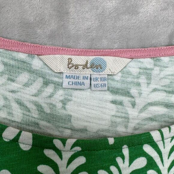 Boden Green and White Mini Dress - Picture 5 of 13